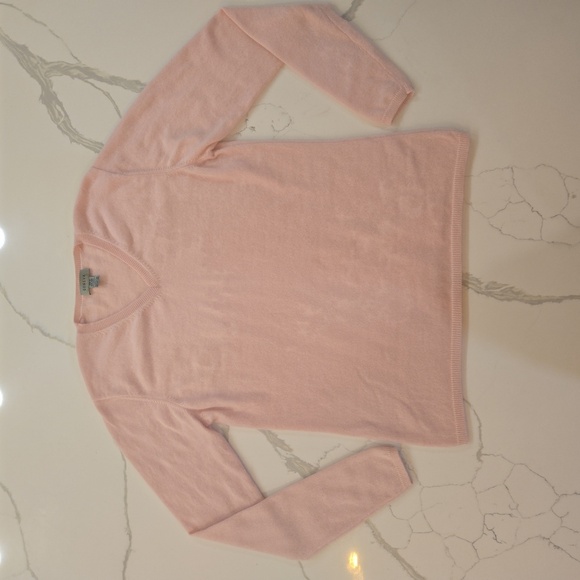 Geneva Womens 100% Cashmere V Neck Long Sleeve Knit Sweater Baby Pink Size Large - Picture 1 of 9